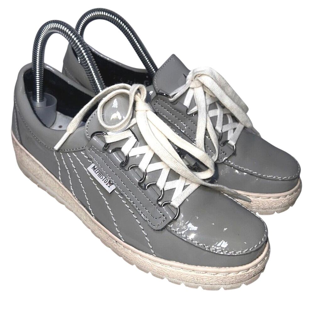 Mephisto Sneakers Women's Size 7.5 Green Patent Leather Comfort Walking Shoes